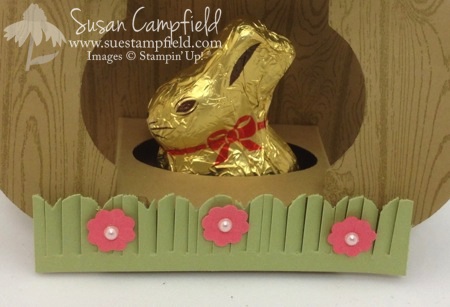 Papercraft a Bunny Hutch for a Chocolate Bunny for Easter with Window Frame Framelits and Hardwood2-imp
