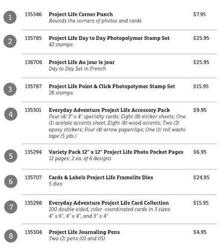 Project Life By Stampin' Up! Customer Preorder2