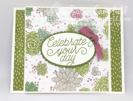 Old Olive Succulent Garden Daigonal Easel Card - 2