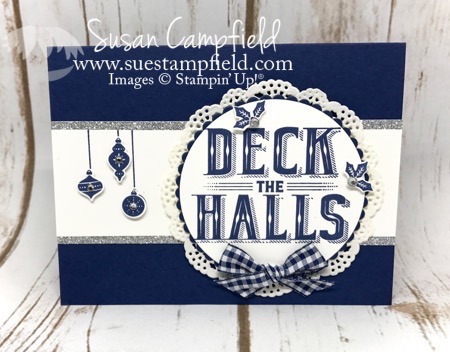 Carols of Christmas Deck The Halls Navy & White Gingham - 2 Carols of Christmas Deck The Halls Navy & White Gingham - 2