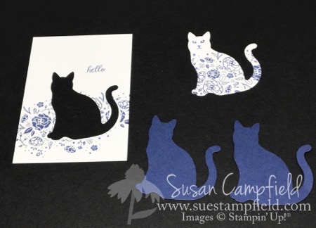 Floral Spooky Cat with Wood Words Navy - 4 Floral Spooky Cat with Wood Words Navy - 4
