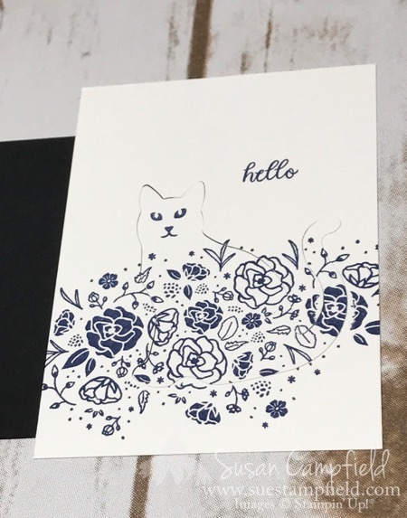 Floral Spooky Cat with Wood Words Navy - 3 Floral Spooky Cat with Wood Words Navy - 3