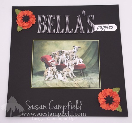 Bella and Puppies scrapbook page - 1