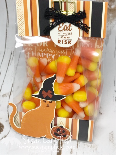 Hallloween Spooky Cat Gusseted Lined Treat Bag - 6