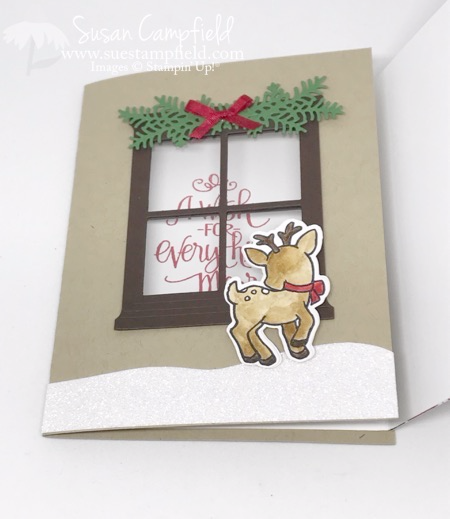 Seasonal Chums Christmas Staircase Hearth and Home Reindeer Window Card - 6