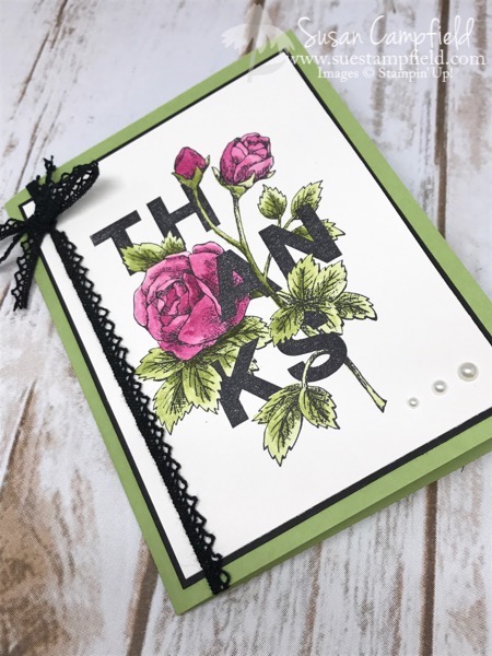 Floral Statements Thanks with Vintage Crochet Trim - 1