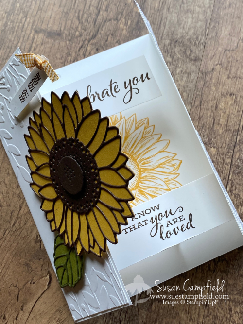 Sunflower Floating Gatefold Card0000
