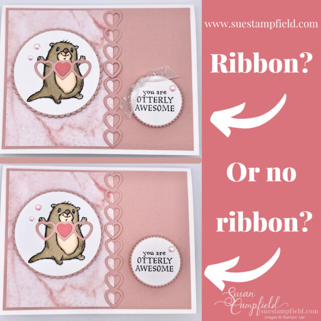 Awesome Otters and Sweet Heart Dies make an adorable Valentine card!