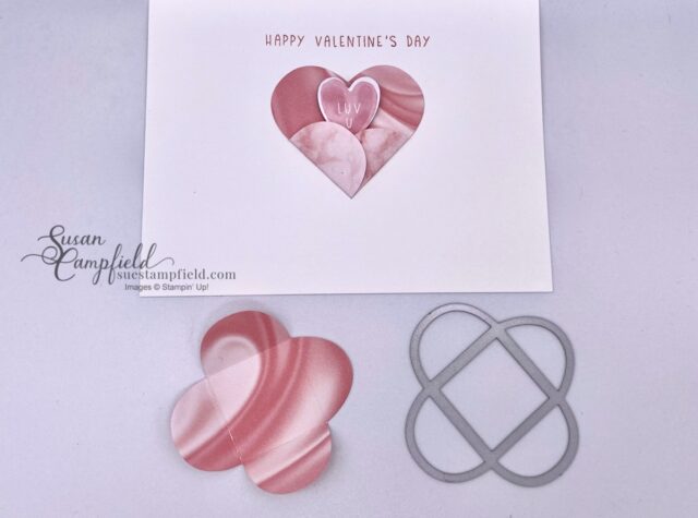 Use the pocket die in the Sweet Talk Dies to create a cute heart shaped pocket