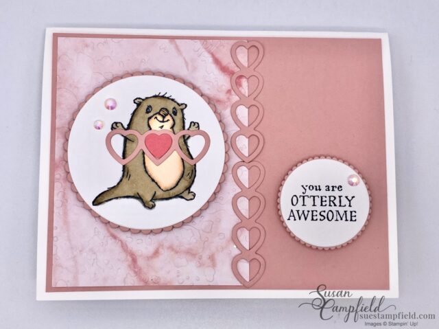 Awesome Otters and Sweet Heart Dies make an adorable Valentine card!