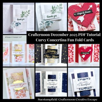 Curvy Concertina Fun Fold Card Tutorial | December 2025 Crafternoon